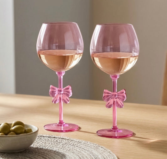 Bow wine glasses x2