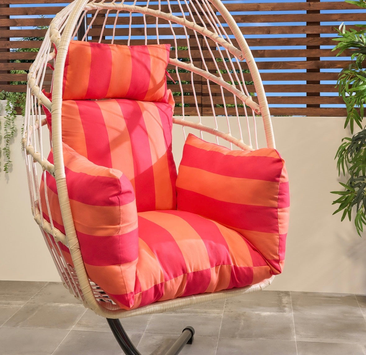Egg chair cushions with headrest