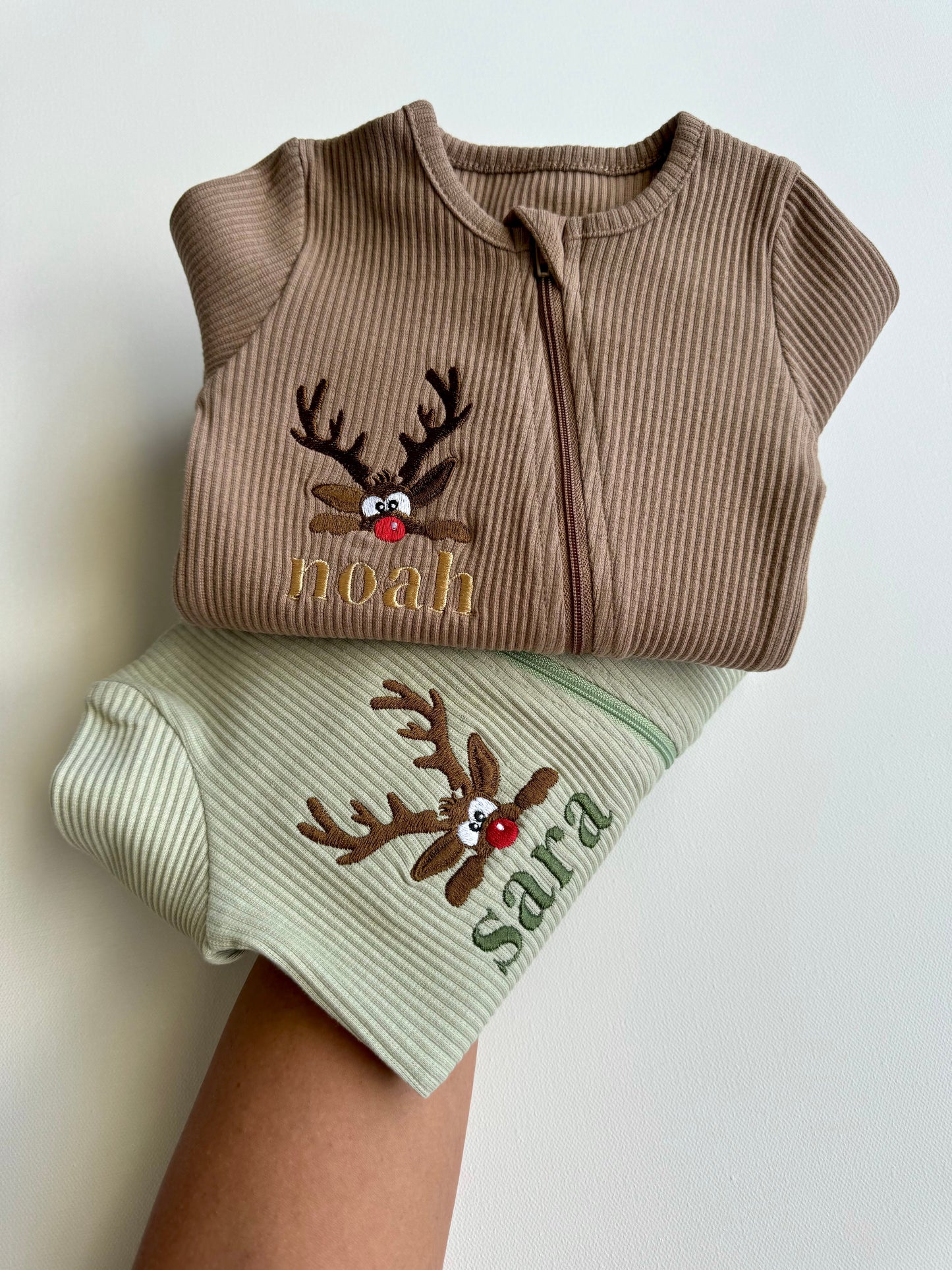 Christmas Reindeer Zip Sleepsuit