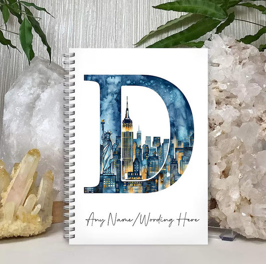 Personalised New york initial notebook