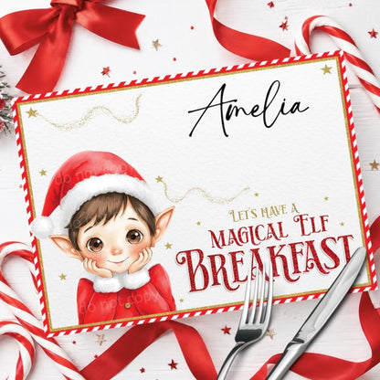 Personalised elf placemats