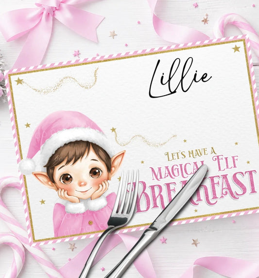 Personalised elf placemats