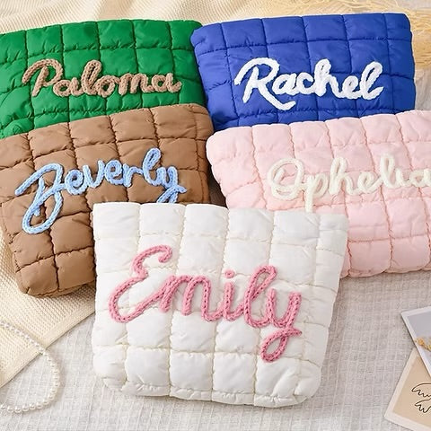 Personalised Embroidered Cosmetic Pouch (Preorder)