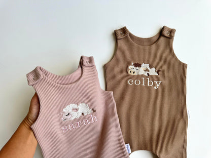 Animal Theme Personalised Dungarees