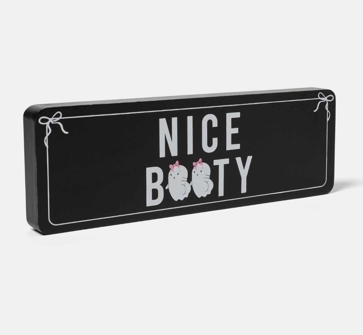 Nice Booty Slogan Halloween Ghost Ornament - Black