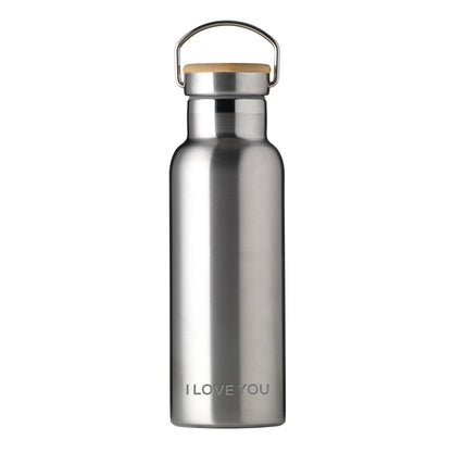 Personalised Insulated 17oz Drinks Bottle with Bamboo Lid
