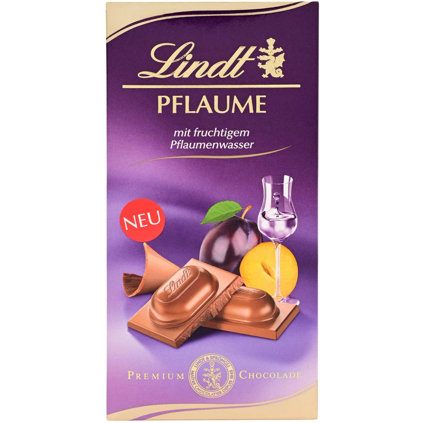 Lindt | Plum Liqueur Milk Chocolate | 100g Bar | BB End August 26