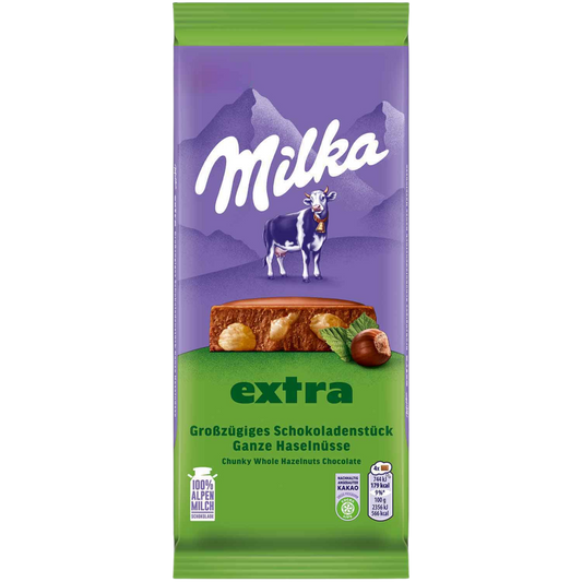 Milka Extra | Whole Hazelnut Milk Chocolate | 190g Bar | BB 26.8.26