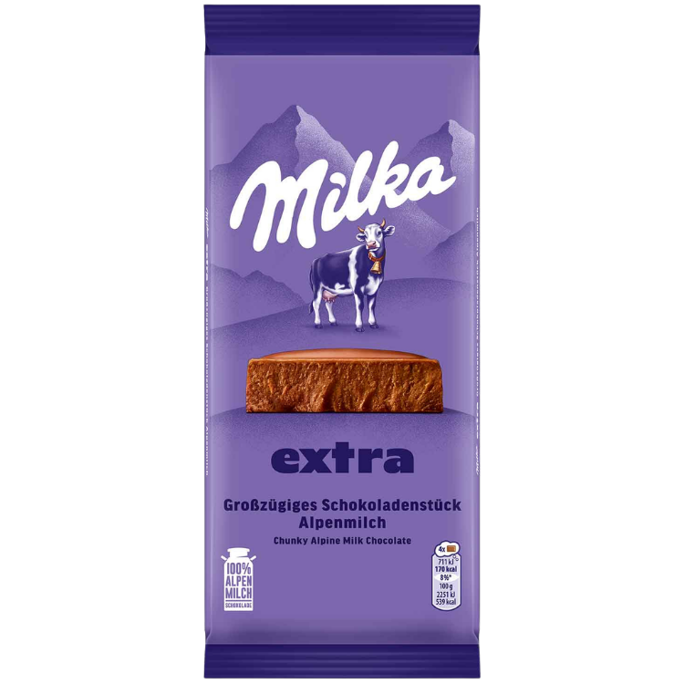 Milka Extra | Alpine Milk Chocolate | 190g Bar