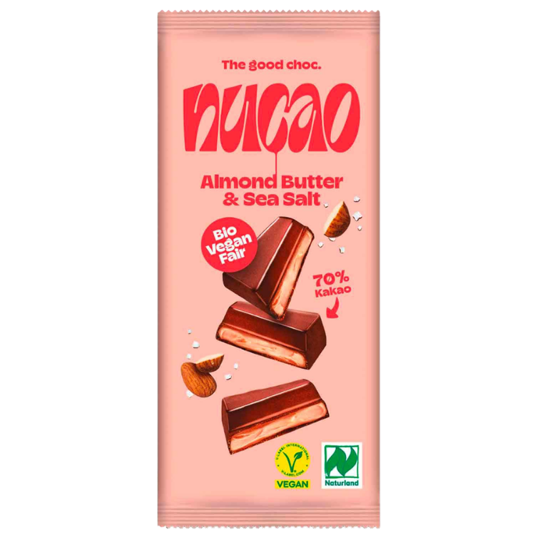 Nucoa | Organic Vegan Almond Butter & Sea Salt | 125g Bar