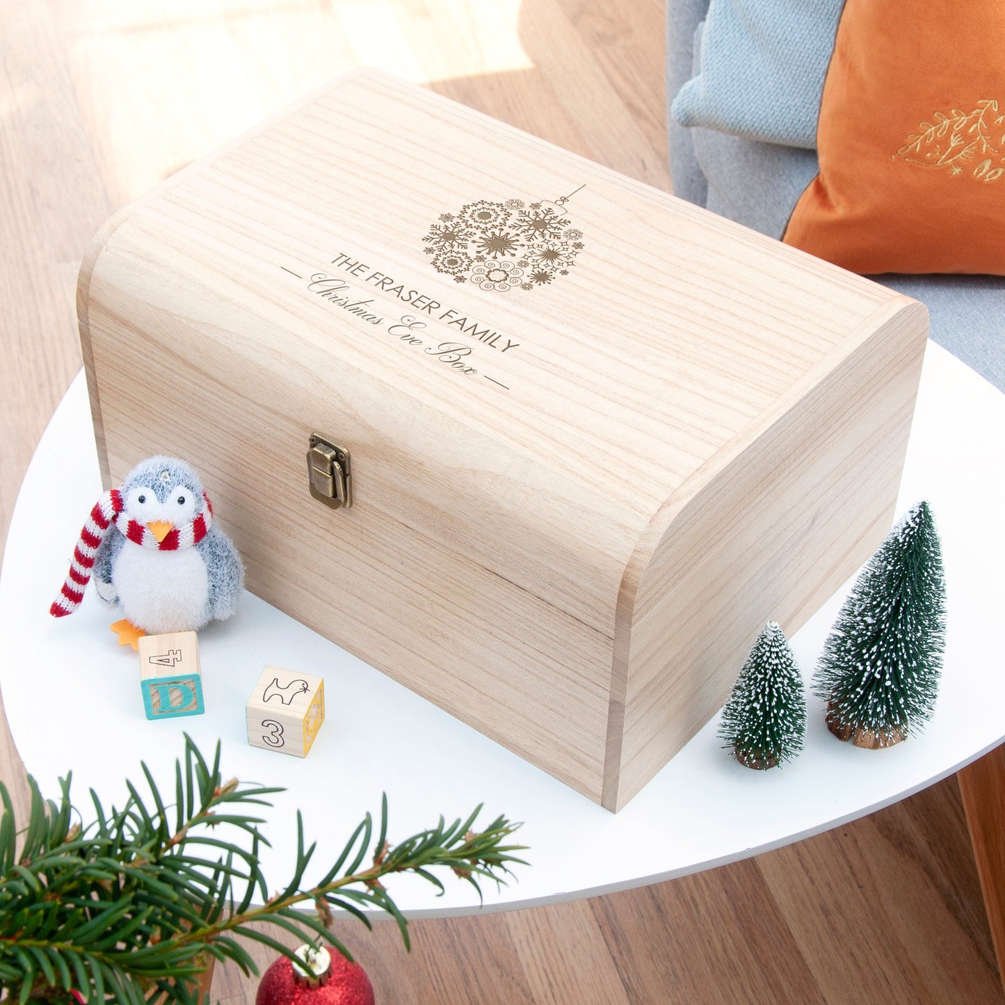 Personalised Bauble Family Christmas Eve Chest
