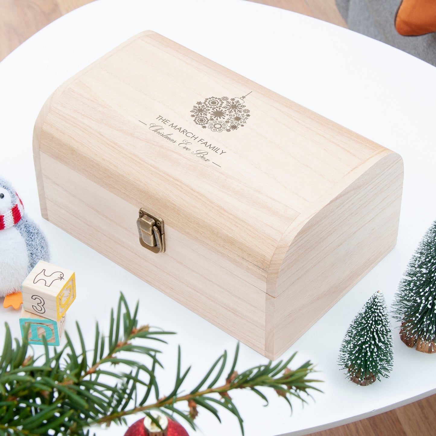 Personalised Bauble Family Christmas Eve Chest