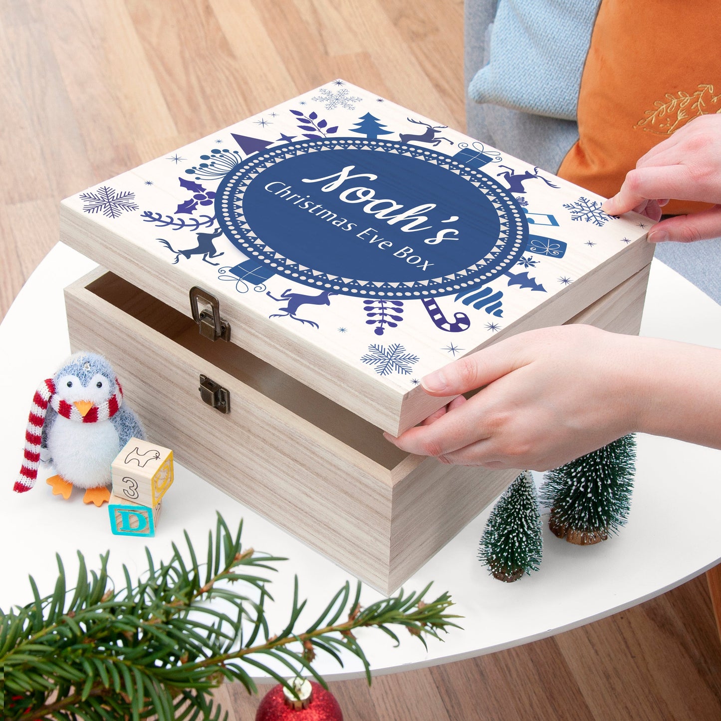 Personalised Snowflake Wreath Christmas Eve Box