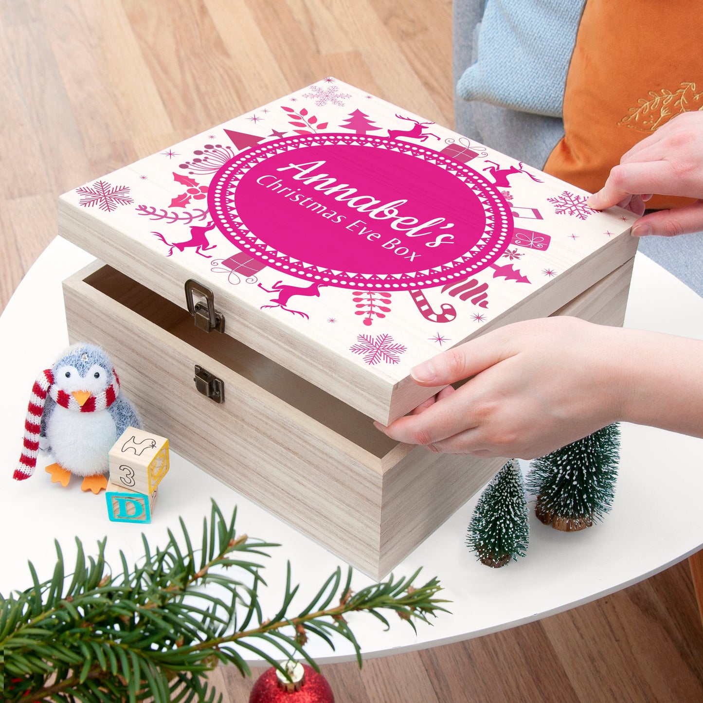 Personalised Snowflake Wreath Christmas Eve Box