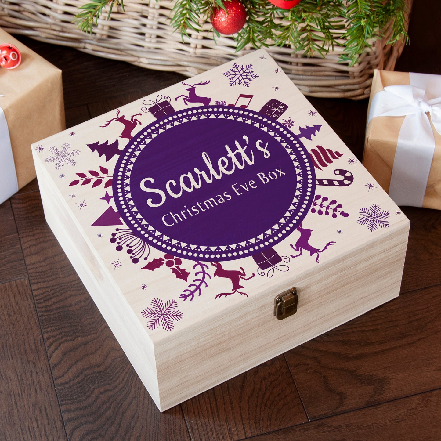 Personalised Snowflake Wreath Christmas Eve Box