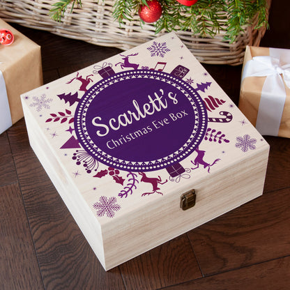 Personalised Snowflake Wreath Christmas Eve Box