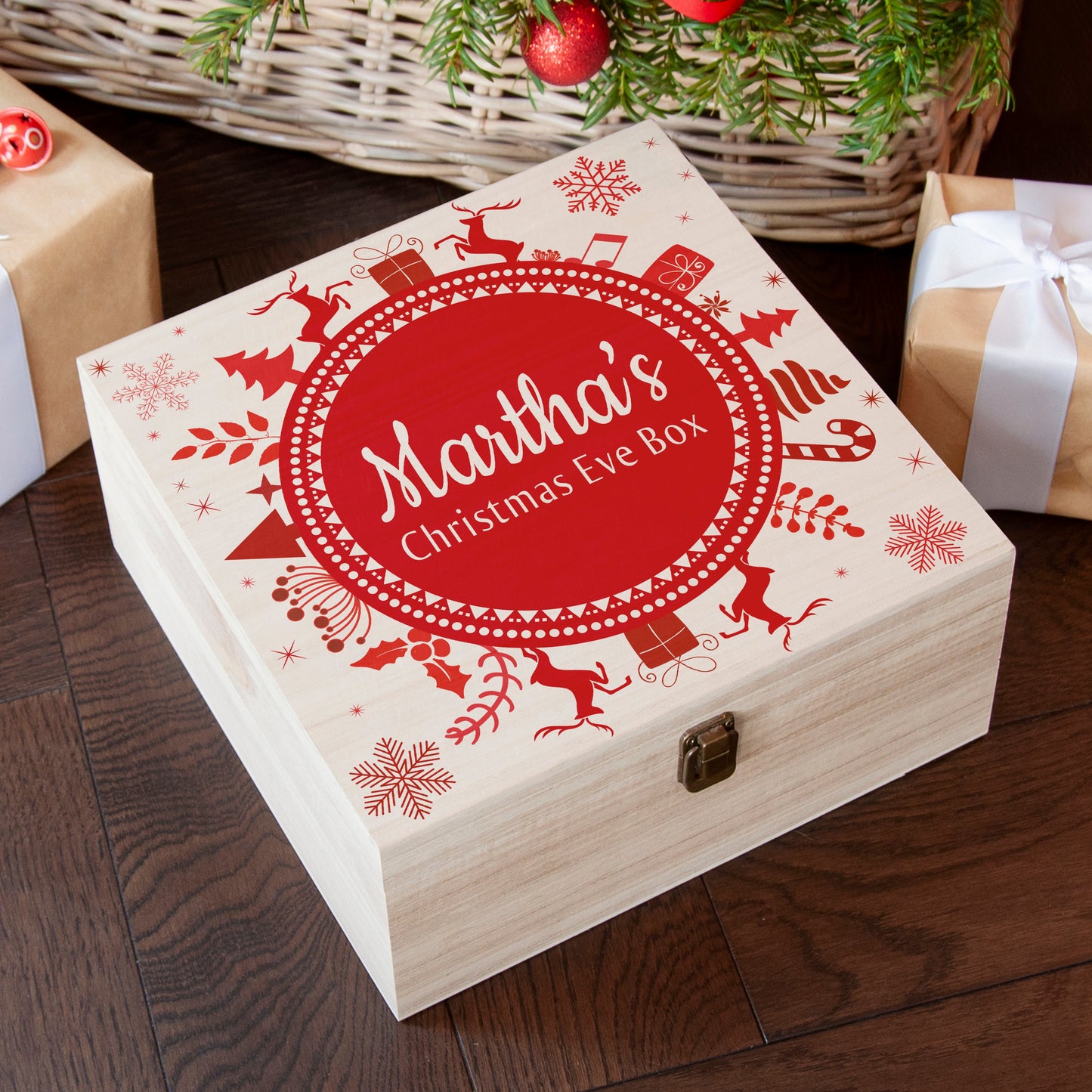 Personalised Snowflake Wreath Christmas Eve Box