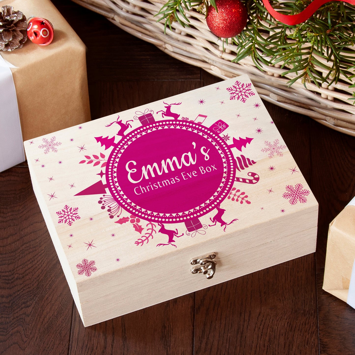 Personalised Snowflake Wreath Christmas Eve Box