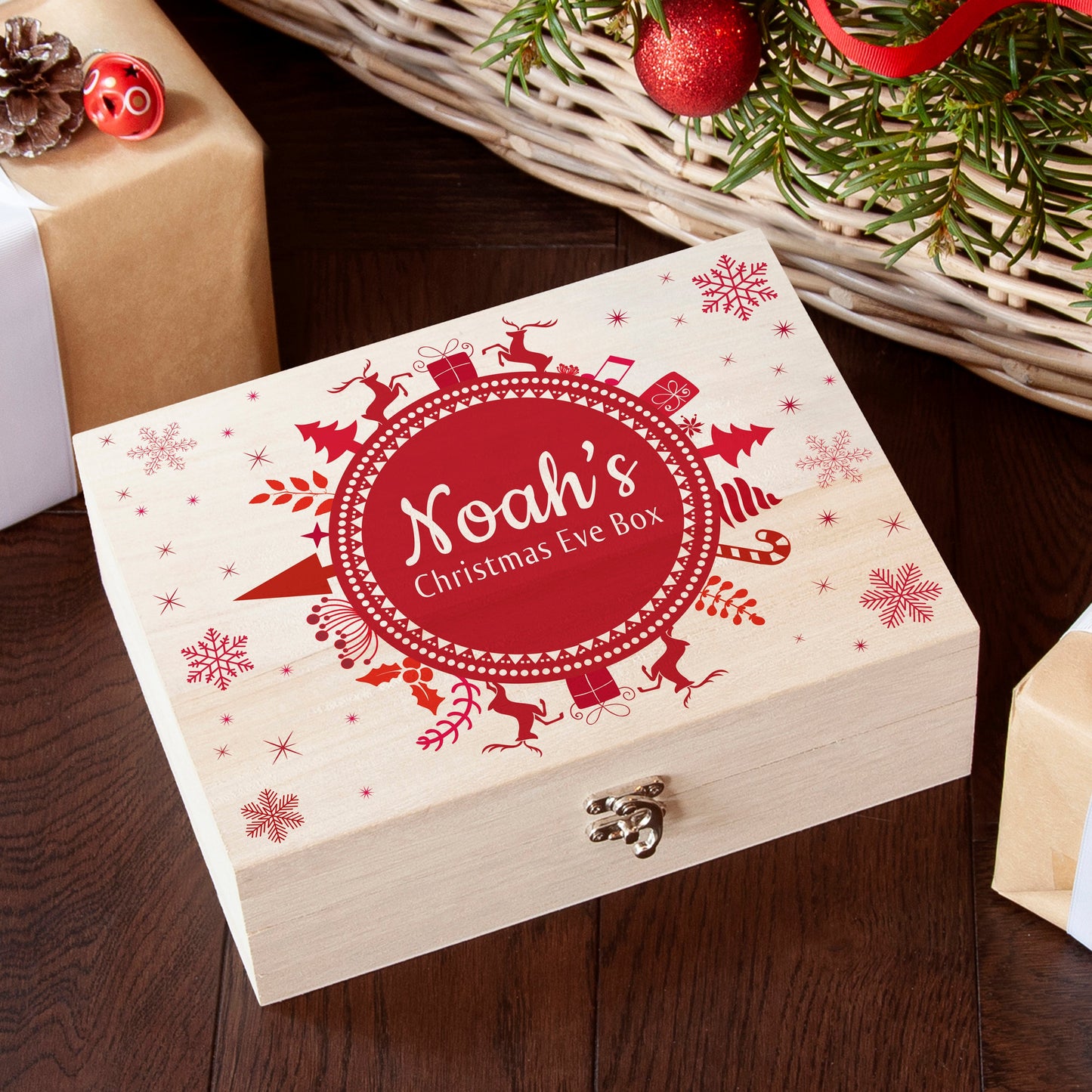 Personalised Snowflake Wreath Christmas Eve Box