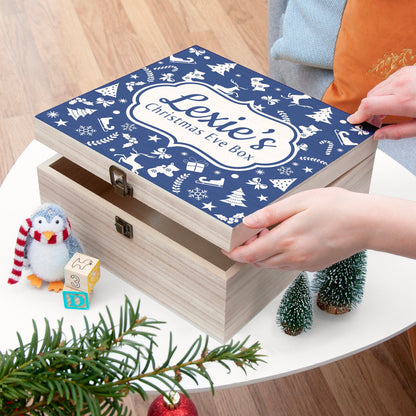 Personalised Festive Pattern Christmas Eve Box