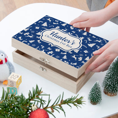 Personalised Festive Pattern Christmas Eve Box