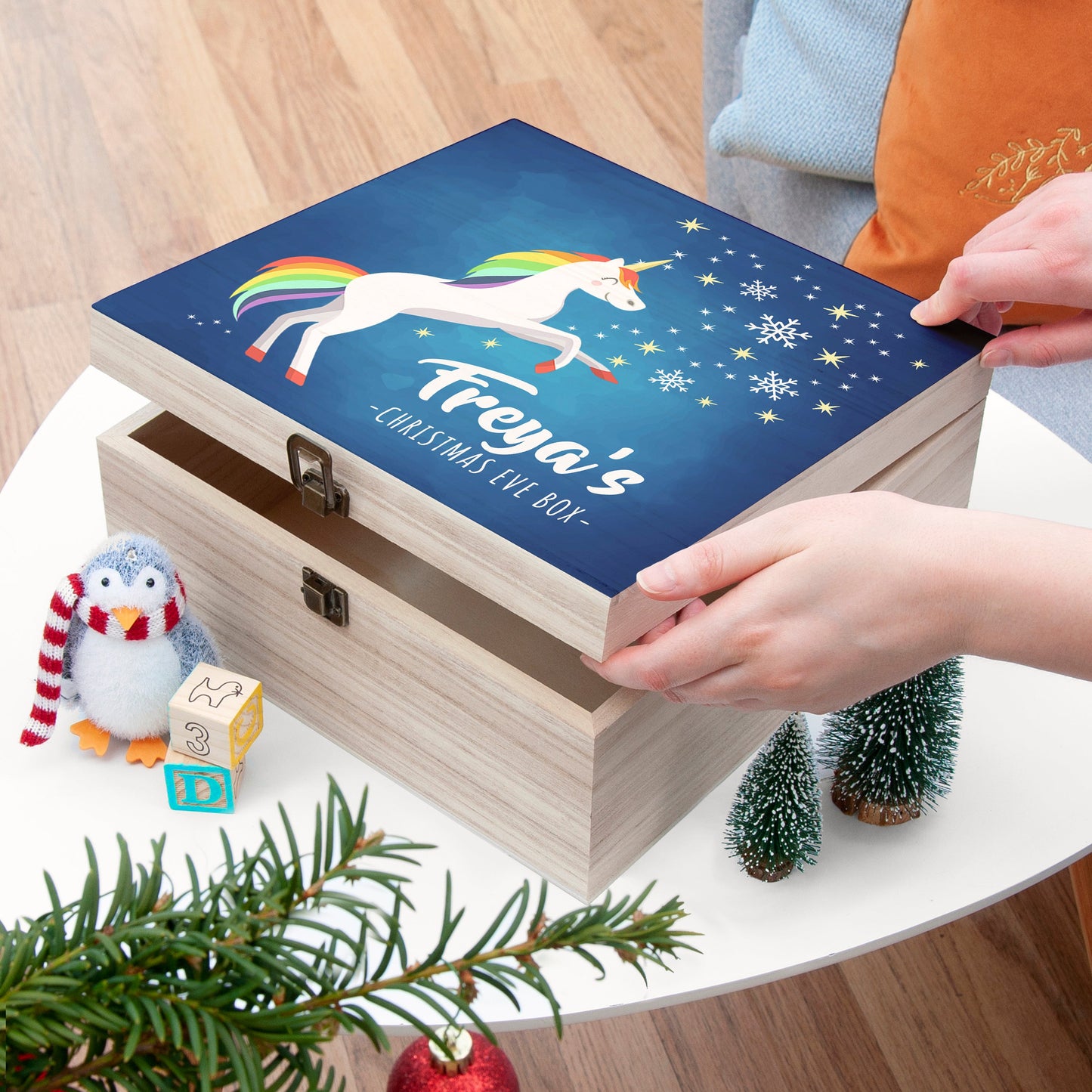 Personalised Rainbow Unicorn Christmas Eve Box