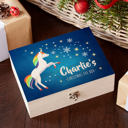 Personalised Rainbow Unicorn Christmas Eve Box