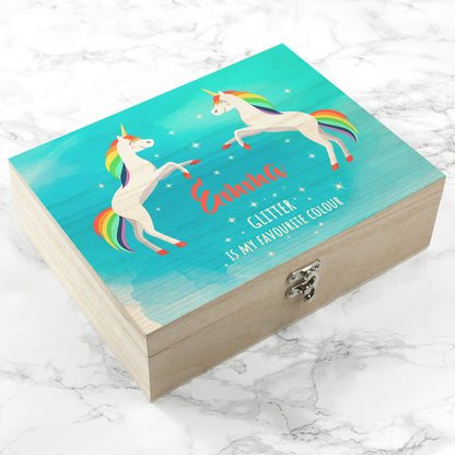 Personalised Rainbow Unicorn Accessories Box