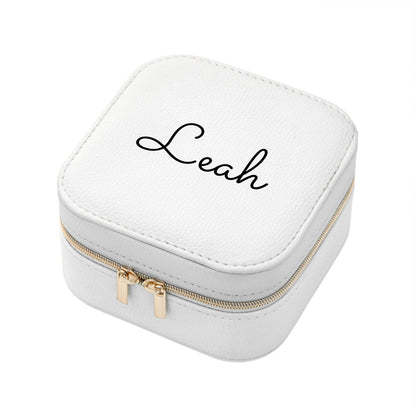 Personalised White Travel Jewellery Case