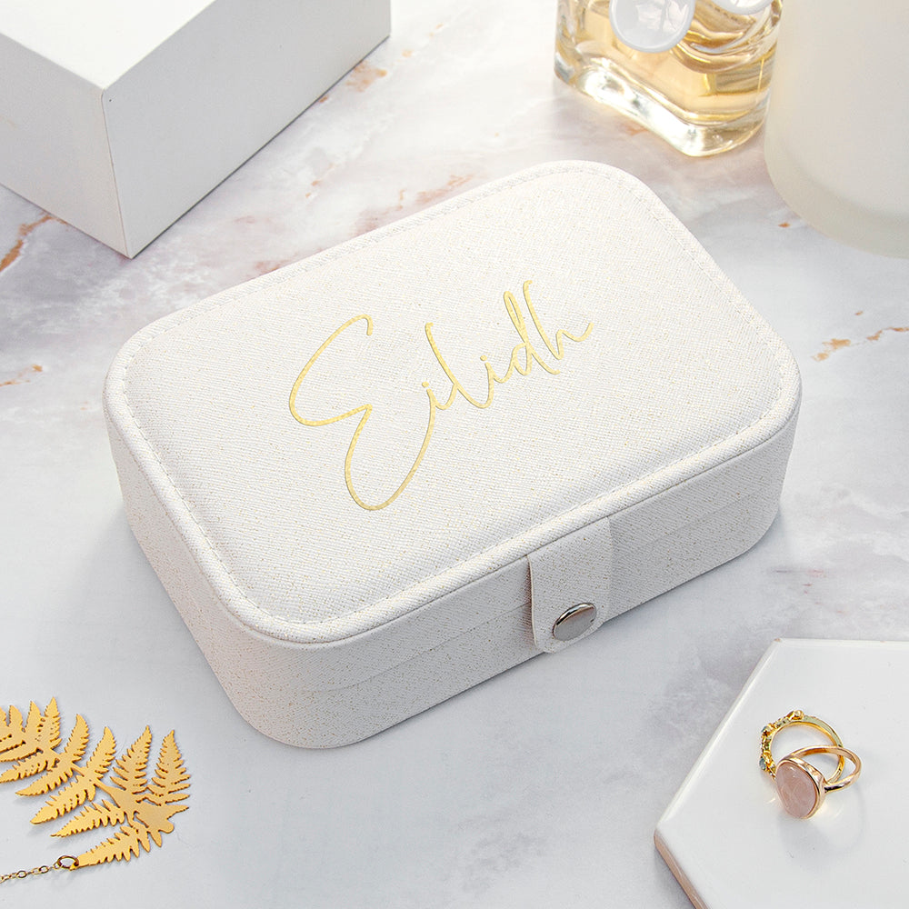Personalised White Jewellery Case