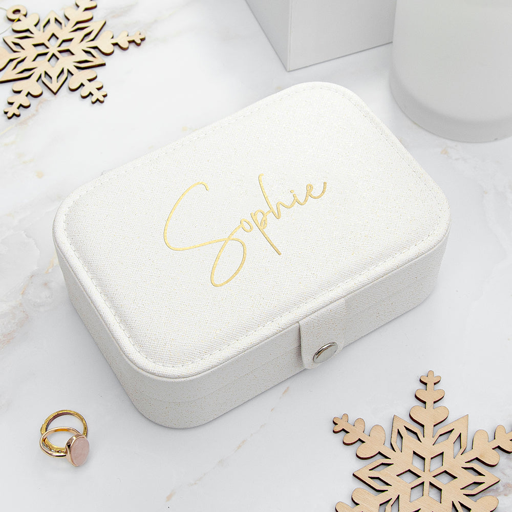 Personalised White Jewellery Case