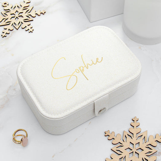 Personalised White Jewellery Case