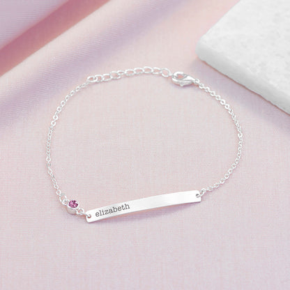Personalised Silver Birthstone Swarovski Crystal Bracelet