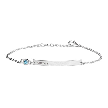 Personalised Silver Birthstone Swarovski Crystal Bracelet