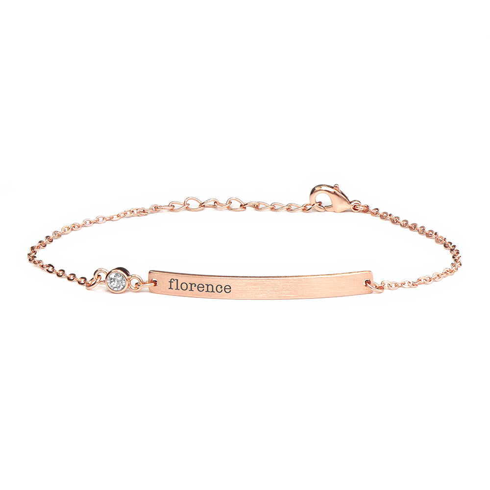 Personalised Rose Gold Birthstone Swarovski Crystal Bracelet