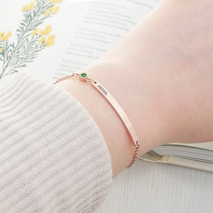 Personalised Rose Gold Birthstone Swarovski Crystal Bracelet