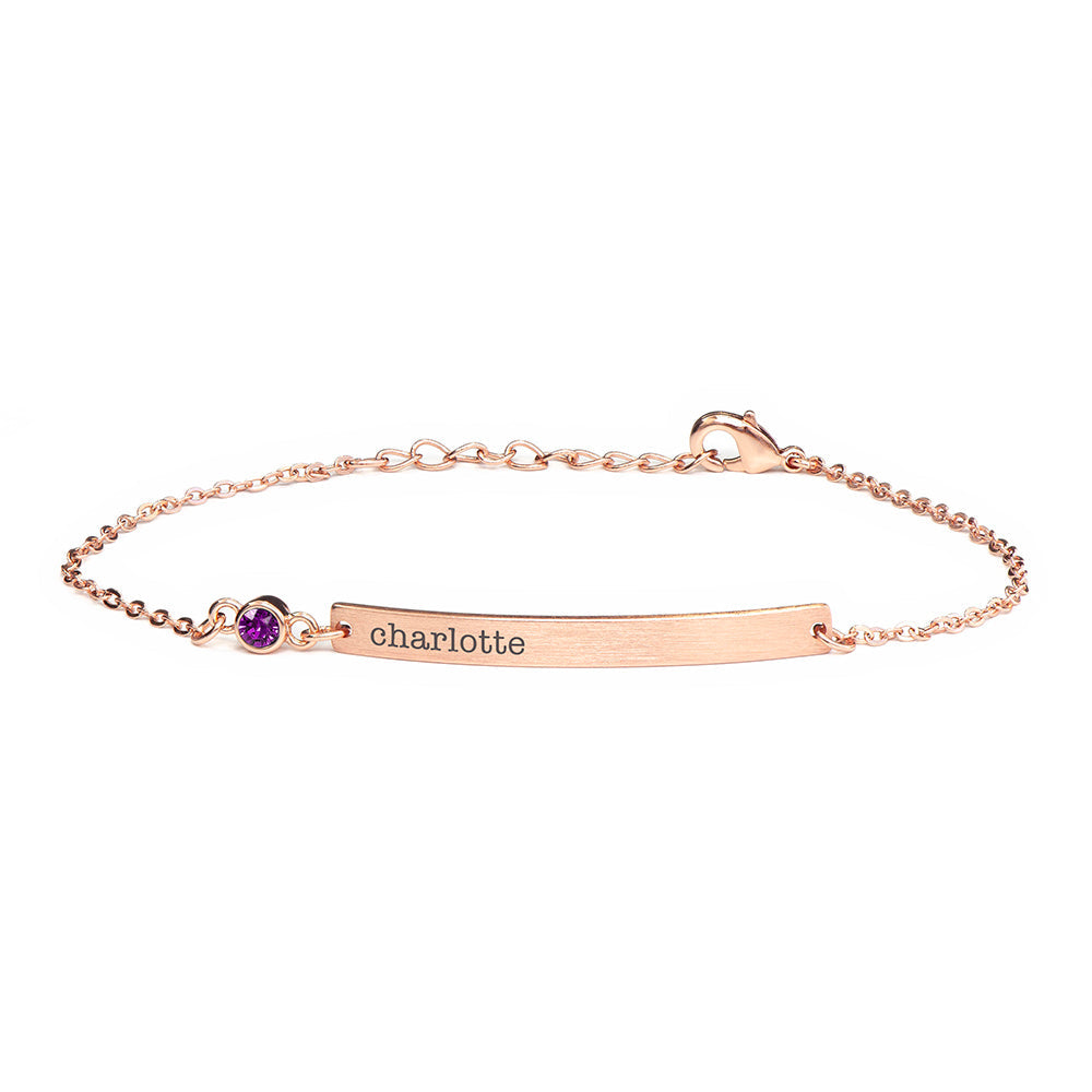 Personalised Rose Gold Birthstone Swarovski Crystal Bracelet