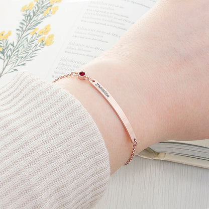 Personalised Rose Gold Birthstone Swarovski Crystal Bracelet