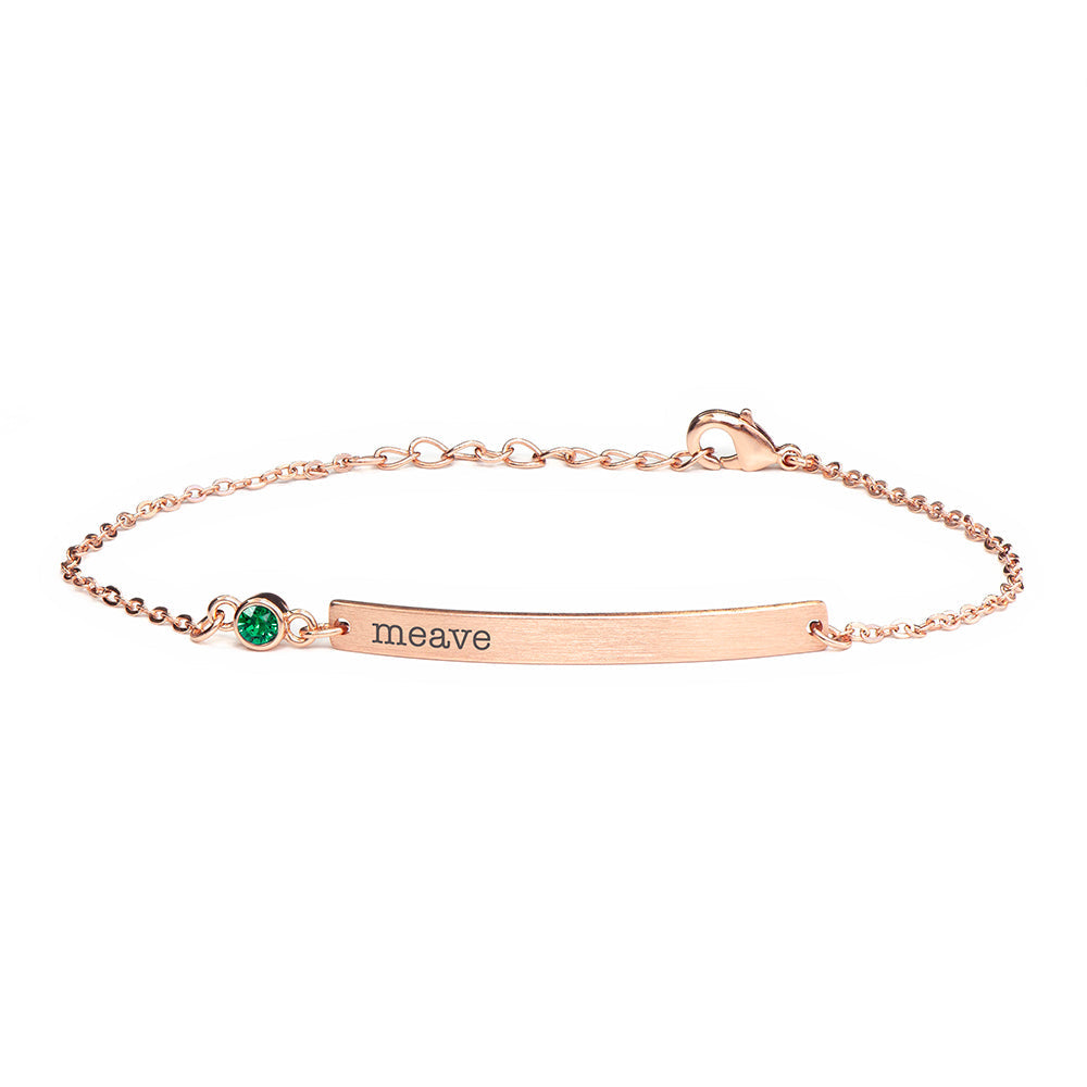 Personalised Rose Gold Birthstone Swarovski Crystal Bracelet