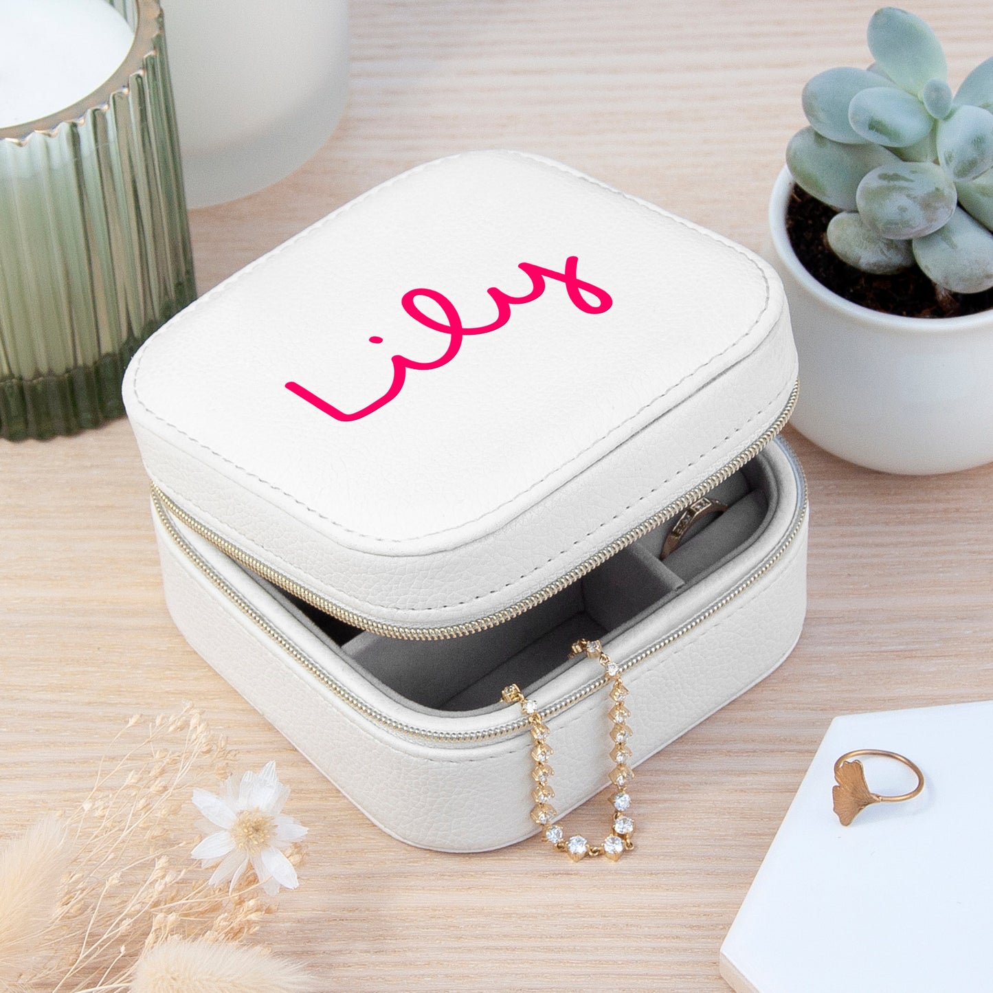 Personalised Summer Style White Jewellery Case