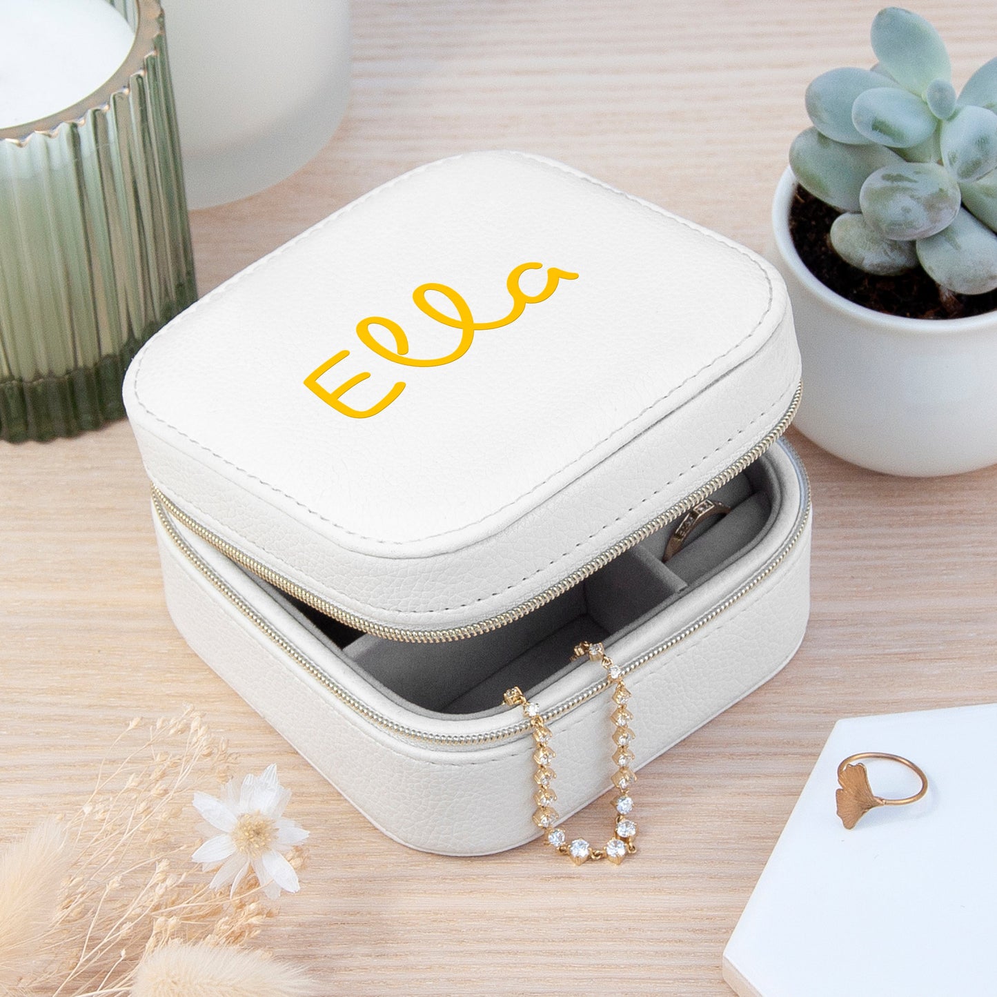 Personalised Summer Style White Jewellery Case