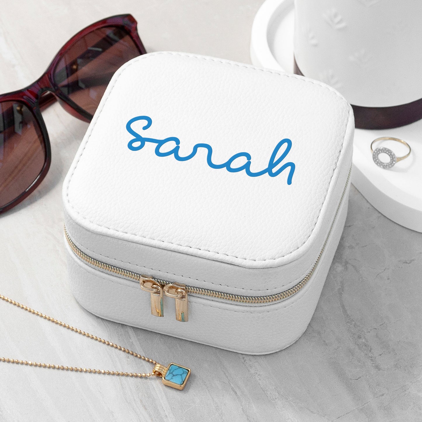 Personalised Summer Style White Jewellery Case