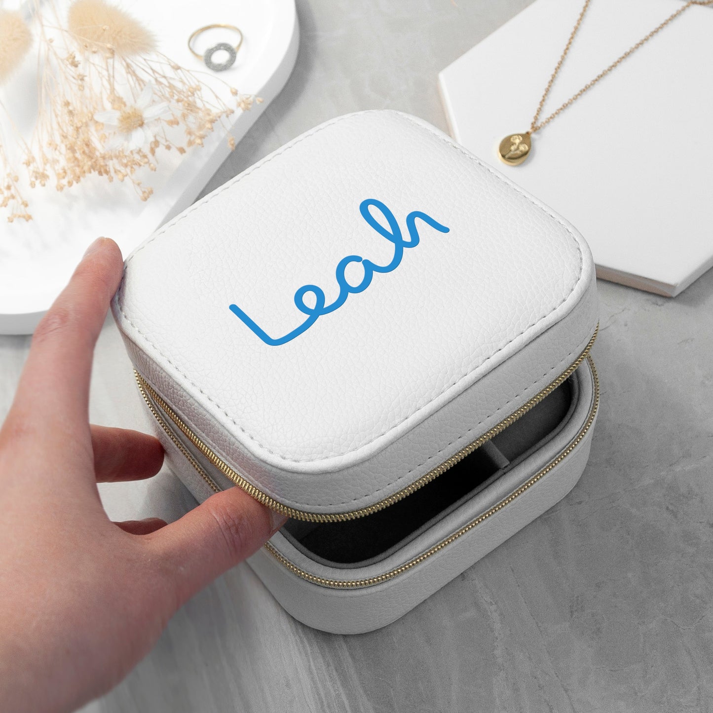 Personalised Summer Style White Jewellery Case