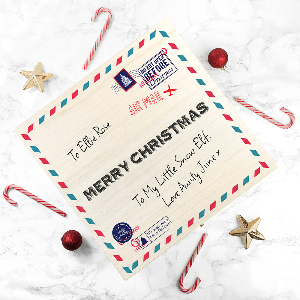 Personalised Nostalgic International Mail Christmas Box