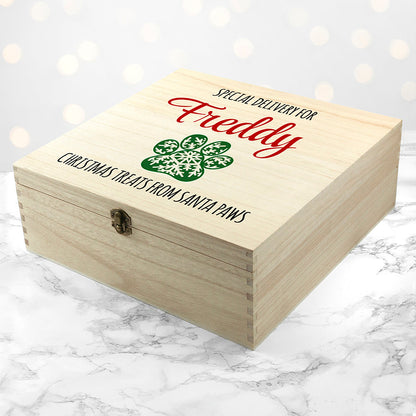 Personalised Pet Paw Christmas Treats Box