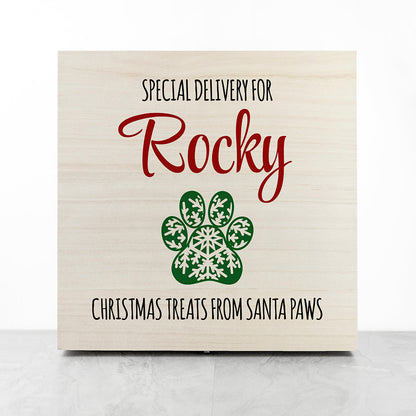 Personalised Pet Paw Christmas Treats Box