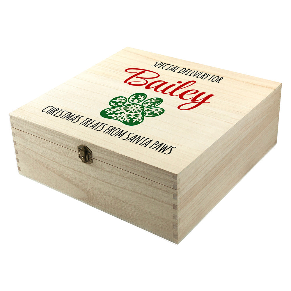 Personalised Pet Paw Christmas Treats Box