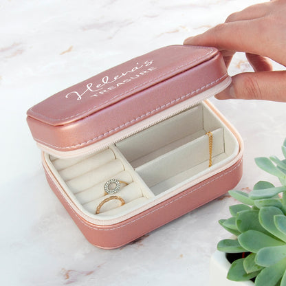 Personalised Sparkly Pink 'My Treasure' Jewellery Case