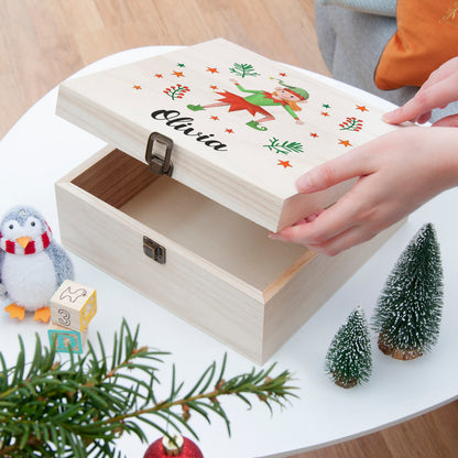 Personalised Girl Elf Christmas Eve Box