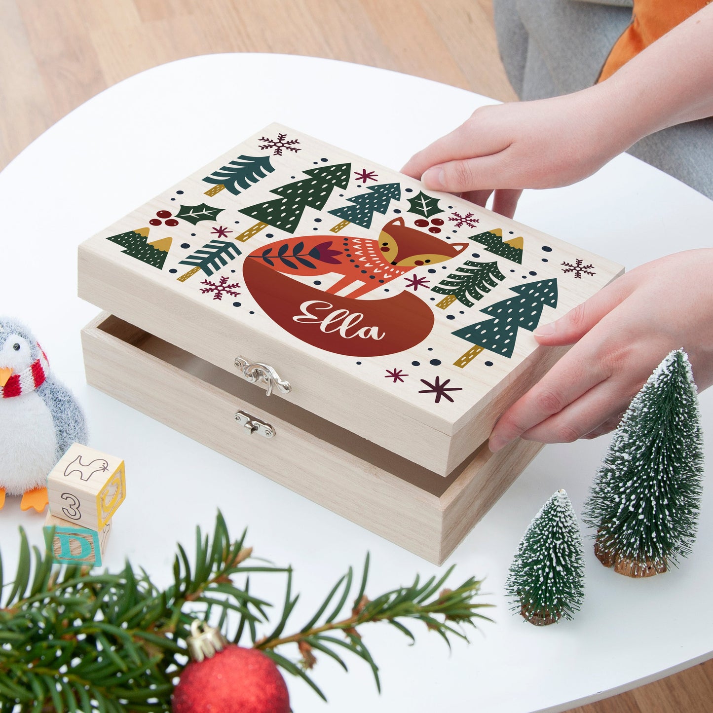 Personalised Scandi Fox Christmas Eve Box